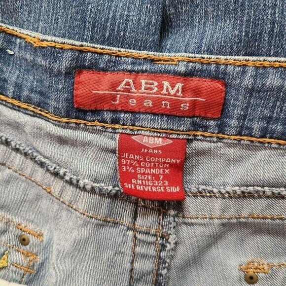 ABM Jeans Size 7 Stretch Bootcut Medium Wash Jeans - Picture 3 of 4